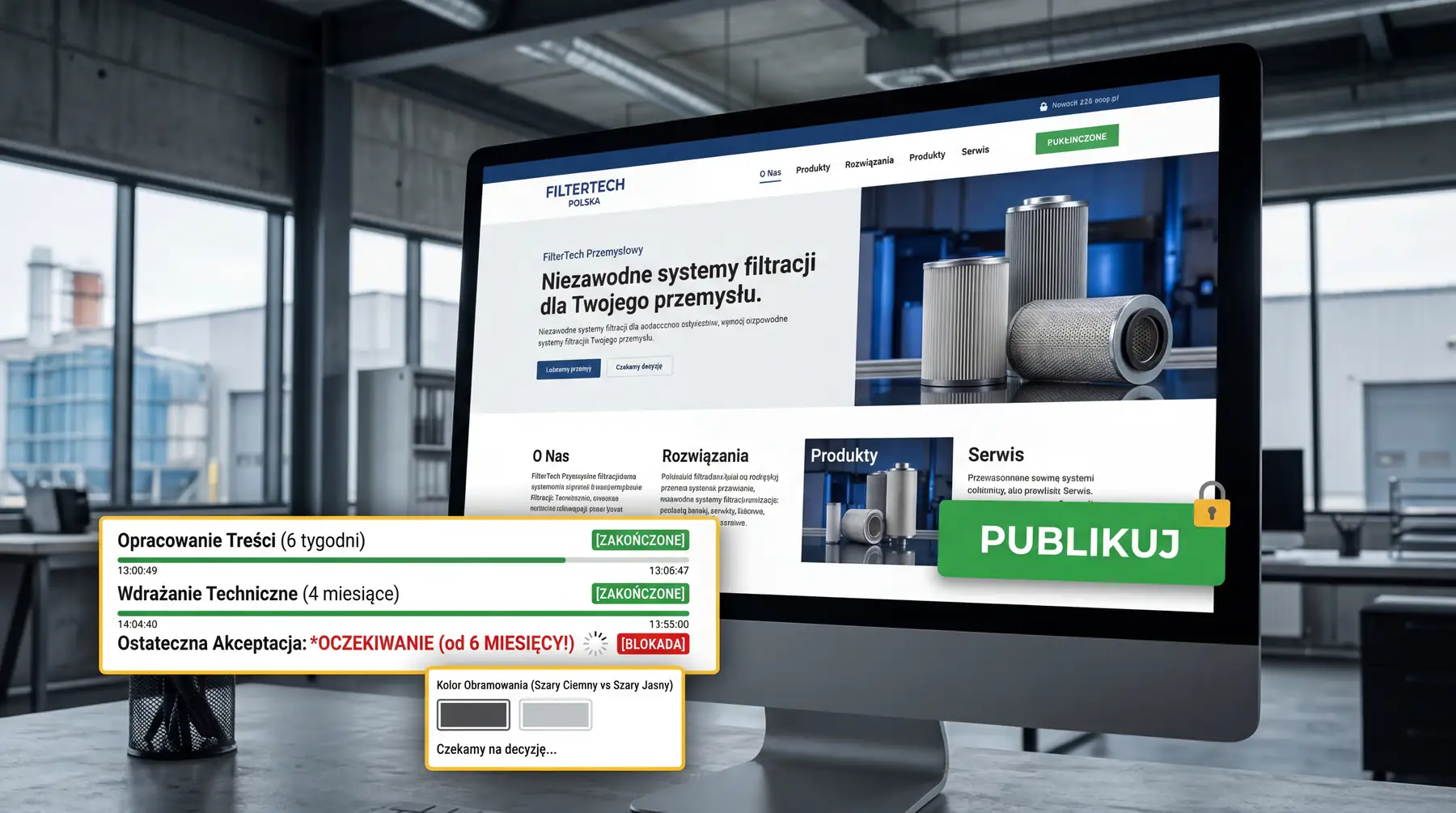 Wdrożenie strony internetowej i koszt opóźnienia projektu