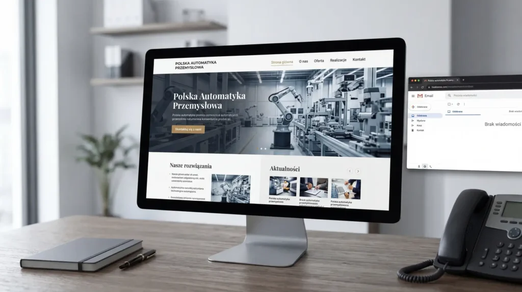 Strona internetowa B2B z dobrym designem i słabą konwersją