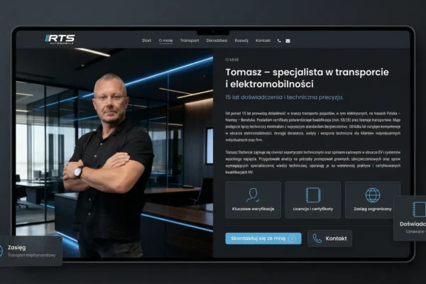 RTS Automobile - Wiarygodność cyfrowa 1 Strona internetowa dla branży EV dla RTS Automobile – case wdrożenia